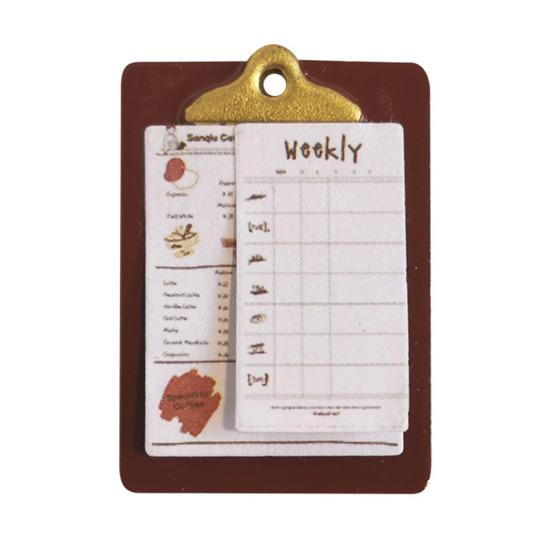 Miniature Menu Board Mini Clip Board with Menu Card Doll Accessory for 1/6 1/12 Doll Mansion Cafe Restaurant Scene