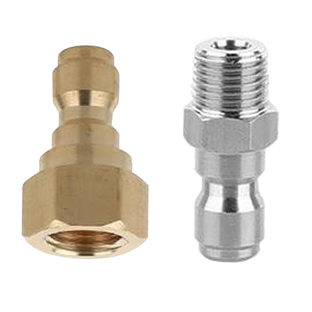 2 Pieces Pressure Washer Quick Connector Easy Connect Fitting Equipment D+E