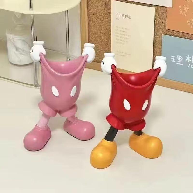 & Kawaii Mickey Glove Pen Holder Anime Cute Cartoon Pencil Stationery Desktop Decoration Student Pen Holder Christmas Gift