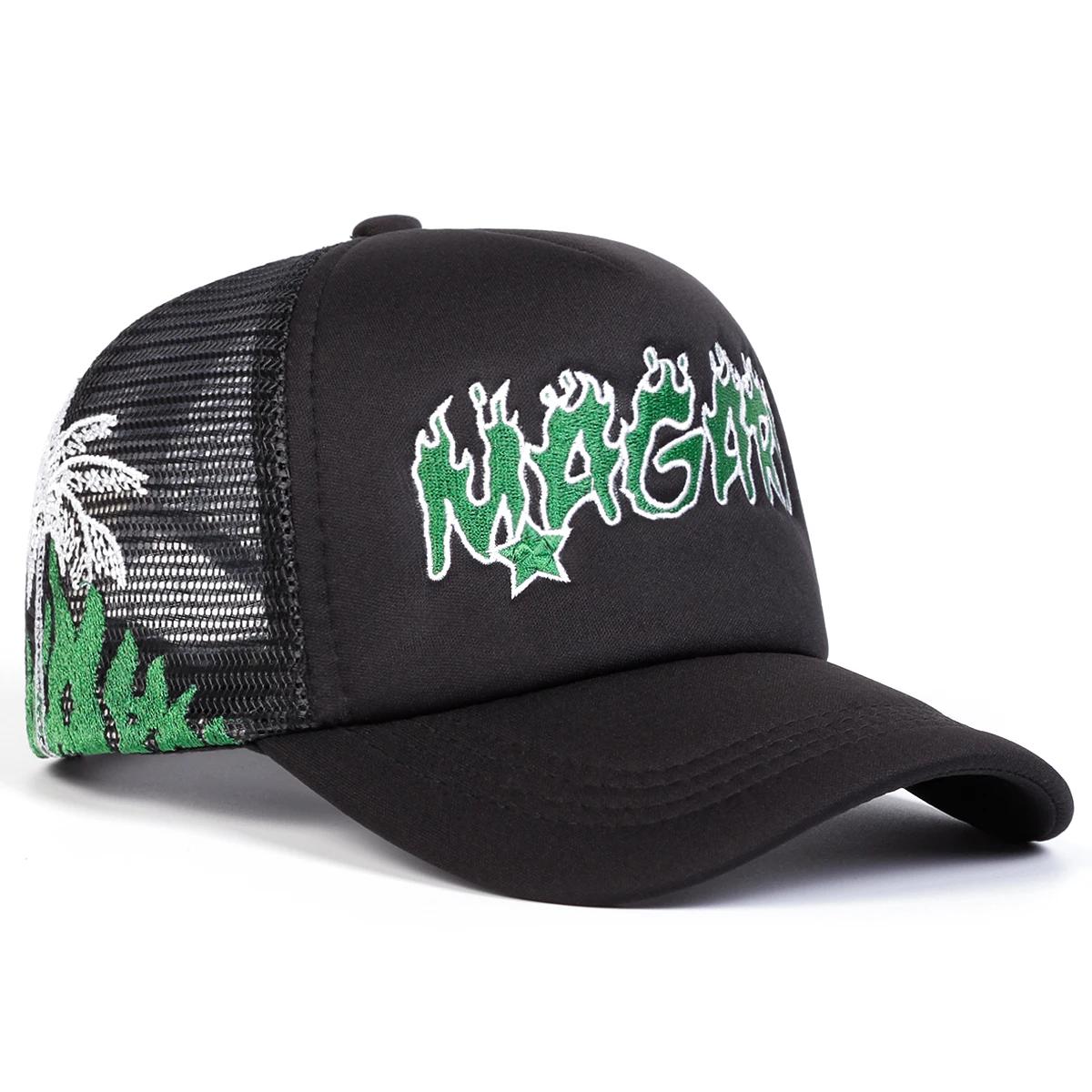 

Women Magari Flame Embroidery Baseball Net Caps Spring And Summer Outdoor Use Adjustable Casual Hats Sunscreen Hat For Men And