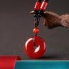GEMCHIC Women's Natural Red Agate Peace Buckle Pendant Necklace Chinese Style Lucky Amulet Donut Charm Adjustable Cord for Couples