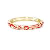 Moda Colorido Vintage Esmalte Cloisonné Pulseira Tradicional Chinesa Flor Cristal Esmalte Abertura Pulseira de Mão Feminina Meninas