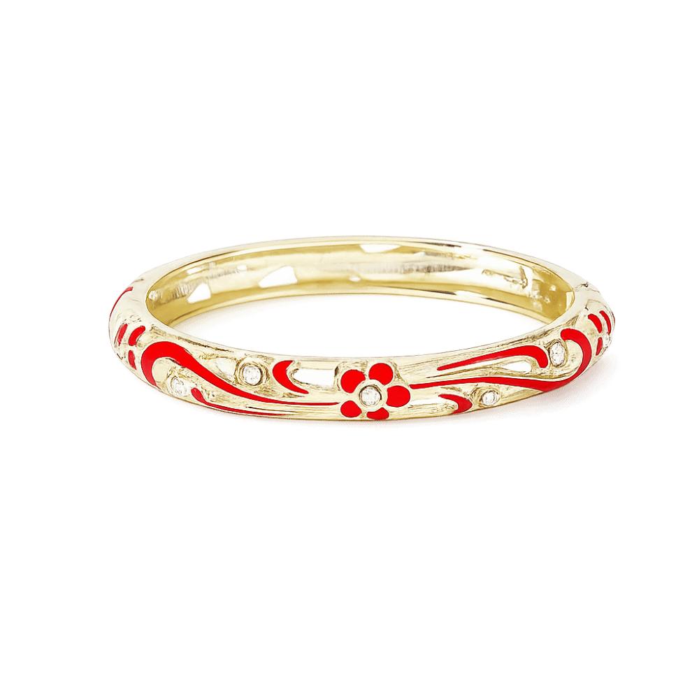 Moda Colorido Vintage Esmalte Cloisonné Pulseira Tradicional Chinesa Flor Cristal Esmalte Abertura Pulseira de Mão Feminina Meninas