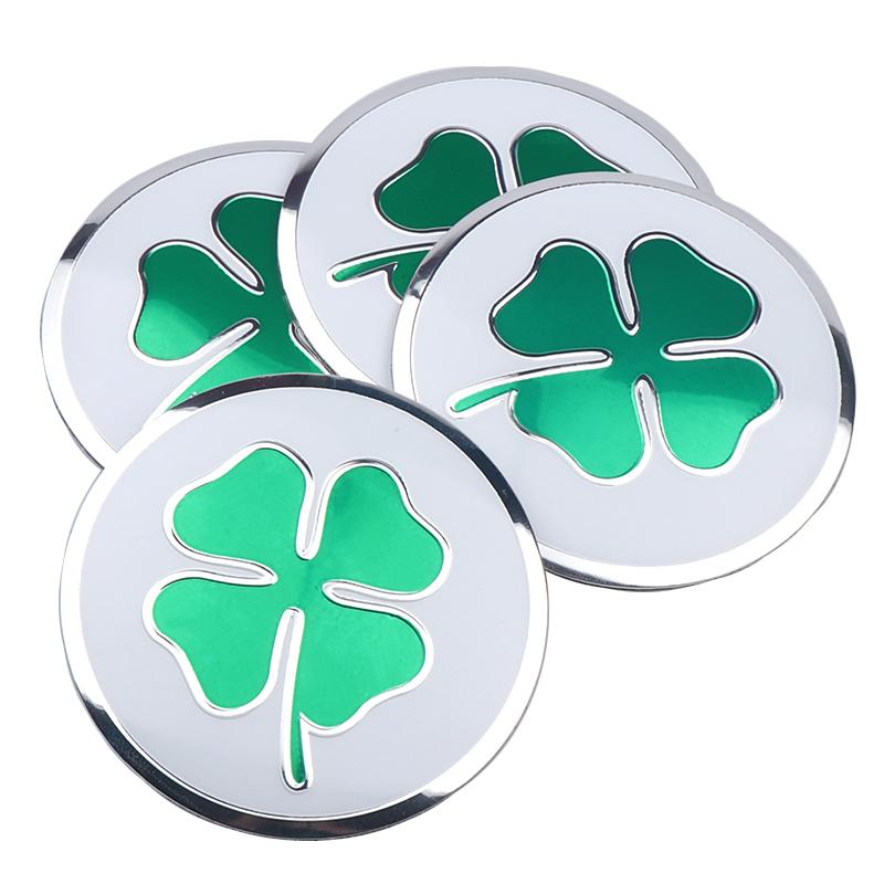 For Alfa Romeo r4pcs 56mm Car Four Leaf Clover Badge Wheel Center Cover Sticker Hub Cap Decal for Alfa Romeo Sportiva 147 156 159 Tonale Stelvio