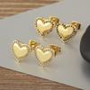 Nidin New Arrival Romantic Love Heart Shape Copper Cubic Zirconia Stud Earrings For Women Valentine's Day Fine Ear Jewelry Gifts