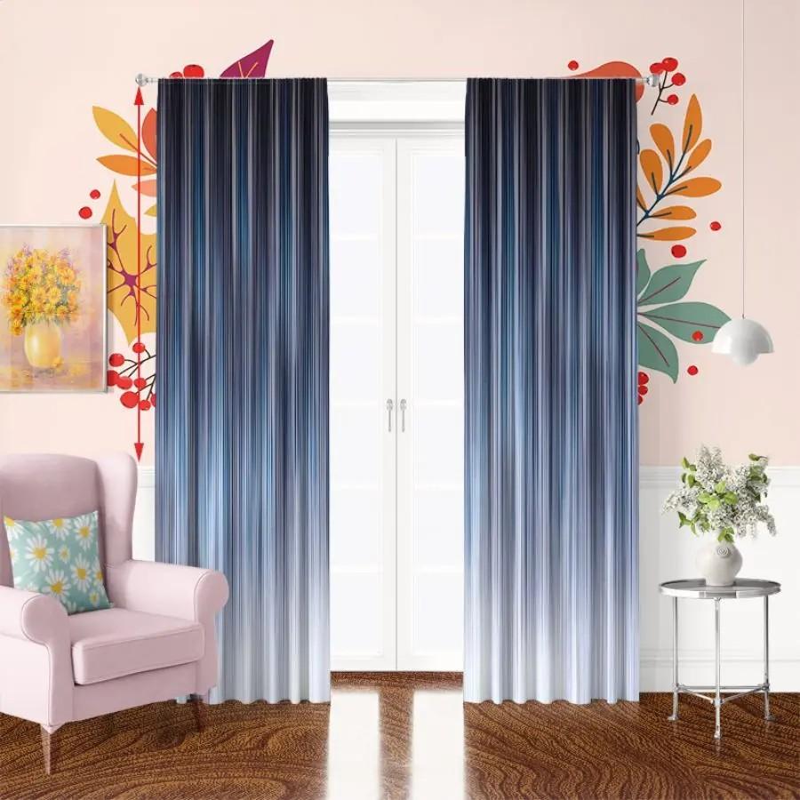 Blackout Jit Gradient Stripe Curtain Privacy Protection Polyester Living Room Decor Curtains Set Of 2 Made With Rod Pocket Washable Area Ready
