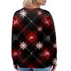 Women's Fashion Long Sleeve Christmas Snowman Snowflake Print Jacket Cardigan