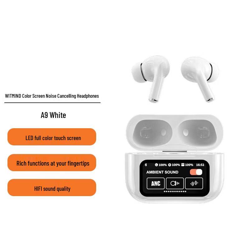 

WITMINDA9 Color Screen Noise-Cancelling Bluetooth Earbuds