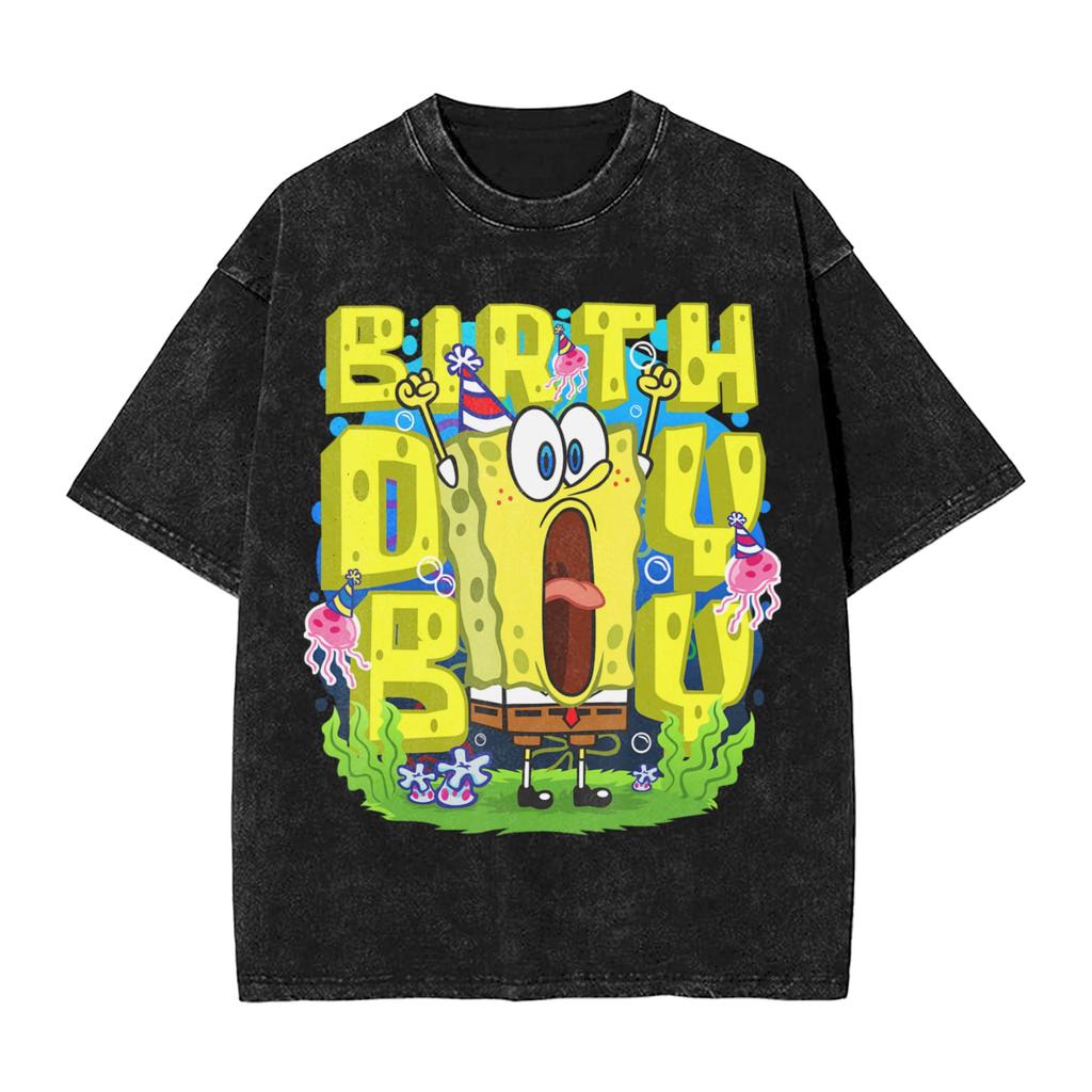 Spongebobs Cast Of Characters Tshirt Loose Tshirts Shortsleeve Y2k Fun Tshirt Summer Casual O Neck Big Size Top Tees
