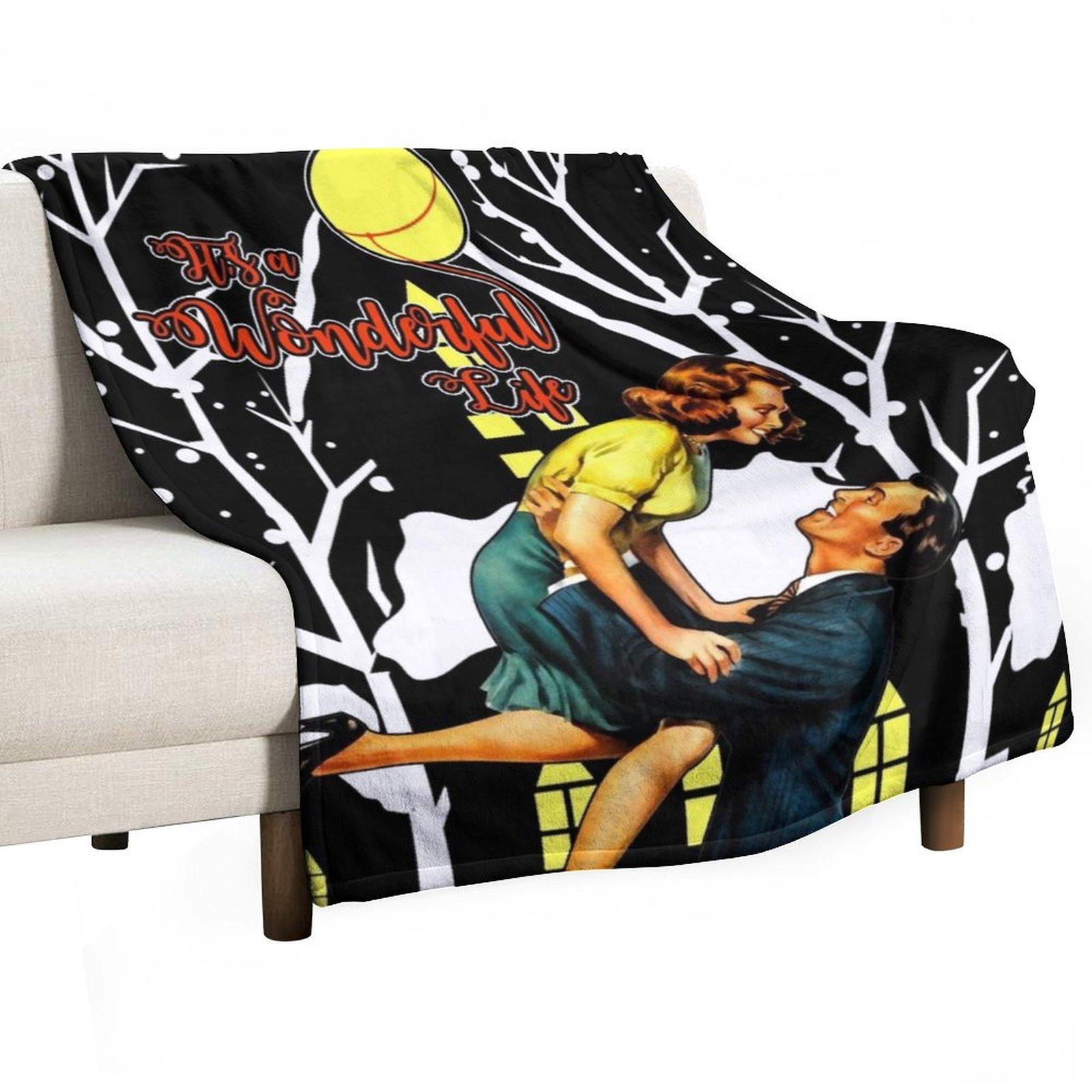 

It s A Wonderful Life - Christmas Movie Every Time A Bell Rings Vintage Gift Throw Blanket Winter beds for babies Blankets 30x40in
