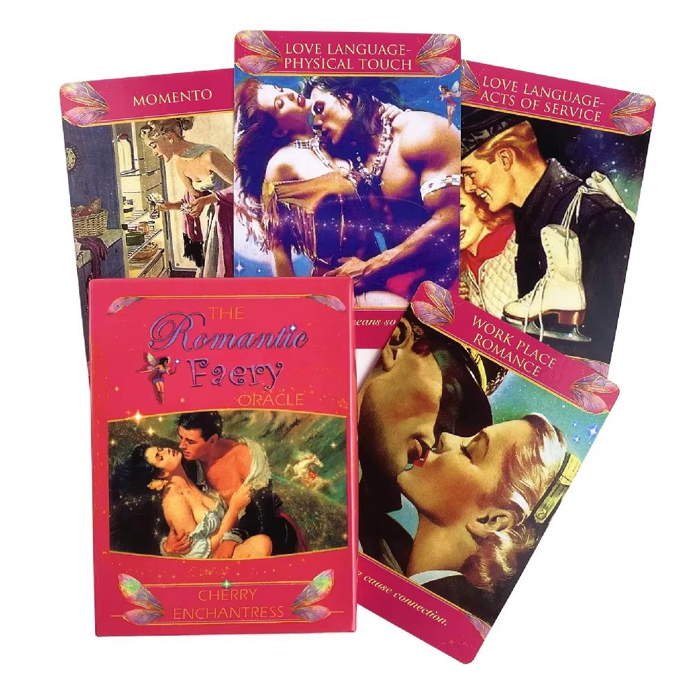 Romantisches Feen-Orakelkarten Tarotkarten Prophezeiung Divinationsdeck Party Brettspielkarte Anfängerkarten Wahrsagespiel black