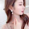 French Retro Niche Elegant Temperament Earrings With Water Droplet Shape Simulation Pearl Zircon Flower Earrings
