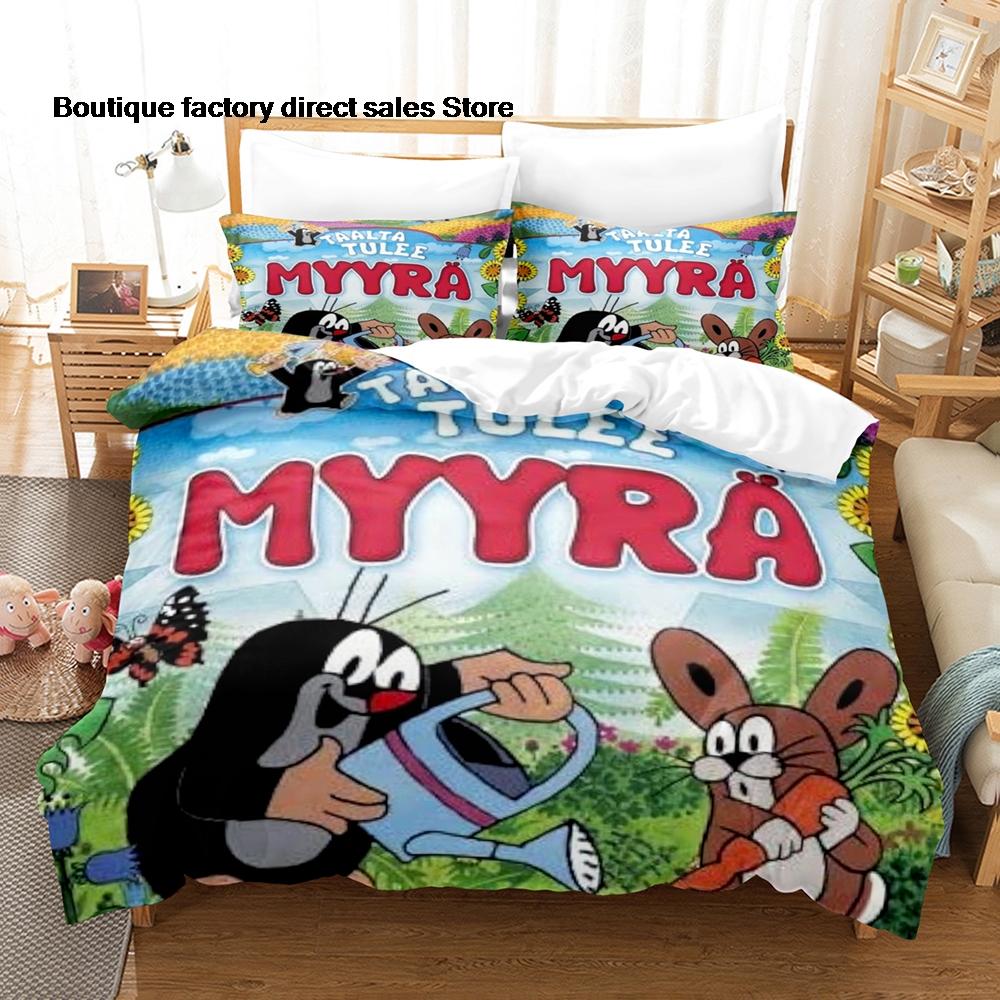 3D-gedrucktes Die kleine Maulwurf Bettwäsche-Set Bettbezug Kissenbezug Für Kinderzimmer Dekoration Einzelbett Doppelbett Queen Size King Size Bettwäsche