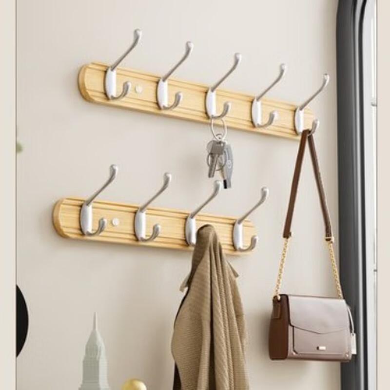 No-Punch Bamboo Wall Coat Rack