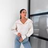 2026 European & American Loose Lantern Sleeve Open Neck Women's Autumn/Winter Pullover Sweater