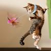 Cat Feather Stick Retractable Cat Feather Toy With Collar Pet Funny Companion Toy For Kitty Cat Catcher With Fun Motion Game