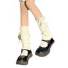 Fleece Lined Pom-pom Leg Warmers Lolita Leg Covers Fashion Knitted Leg Warmers