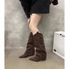 2026 Bottes Hautes Nouvelles Polyvalentes Pantalons Pointus Filles Cowboy Western Bottes à Talons