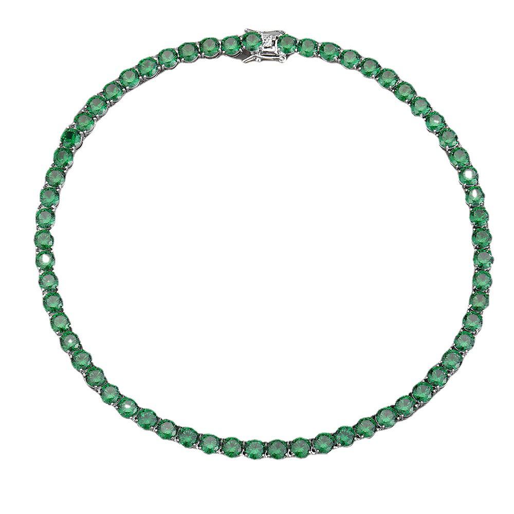 Emerald Green Zirconia Tennis Necklace