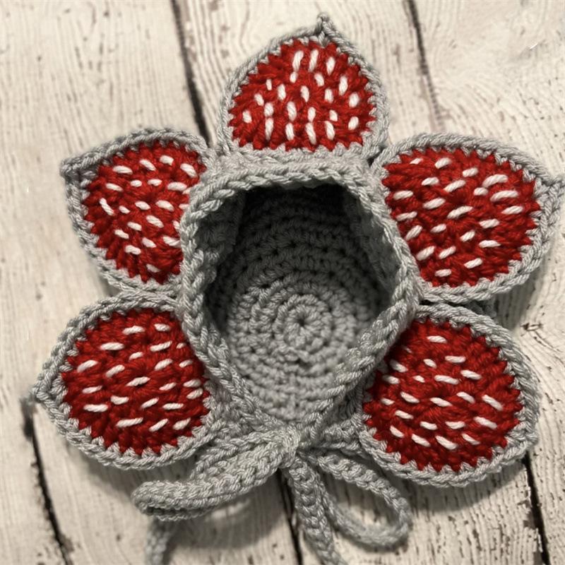 Neue handgehäkelte Horn-Pullovermütze, modische und personalisierte Sturmhaube für Erwachsene