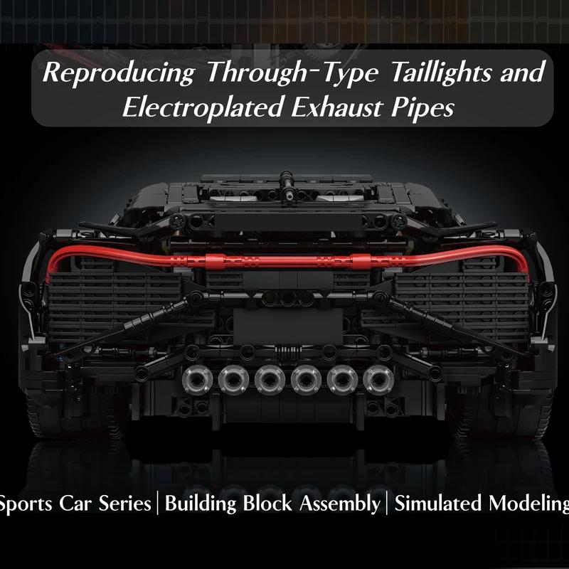 cxjva7 4688PCS Technical RC Car Toys The MOC Black La Voiture Noire Building Block Assembly Sport Car Brick Kids Christmas Gift