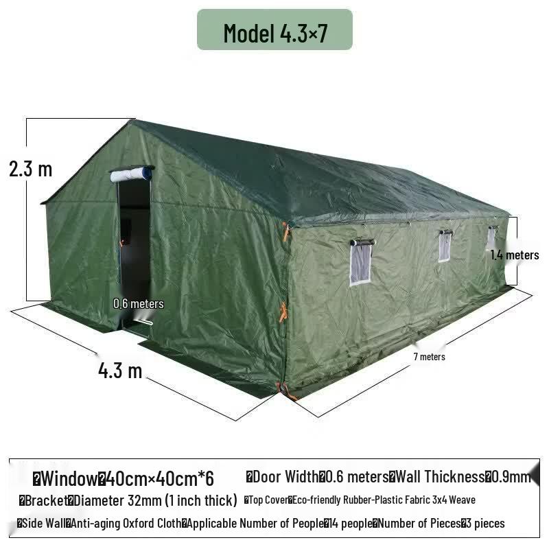JINGGENG Heavy-Duty 3-Layer Canvas Temporary Shelter Tent