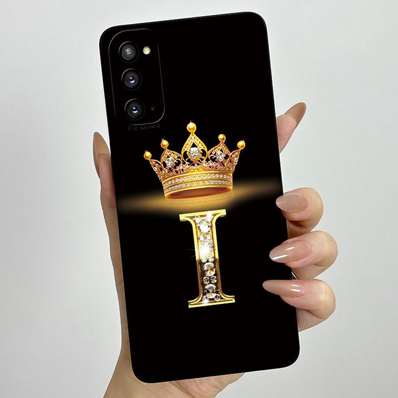 

For Samsung S20 FE Plus Ultra Case Crown Letter Soft Liquid Silicone Phone Case For Galaxy S 20 S20FE Full Protection Back Cover S20