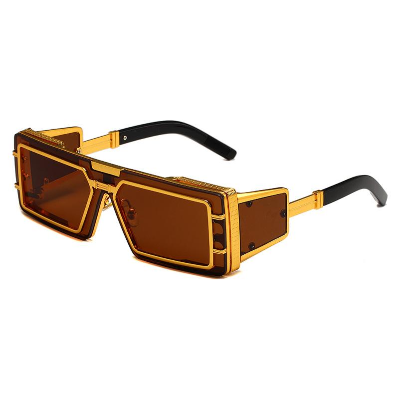 Steampunk Rectangle Sunglasses Women For Men  Popular Sun Glasses Vintage Luxury Brand Designer Punk Hip Hop Shades Uv400