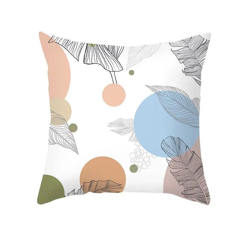 Office Green Tree Cushion Cover Living Room Luxury Pillow Nordic Style Small Fresh Yellow Leaf Pillowcase