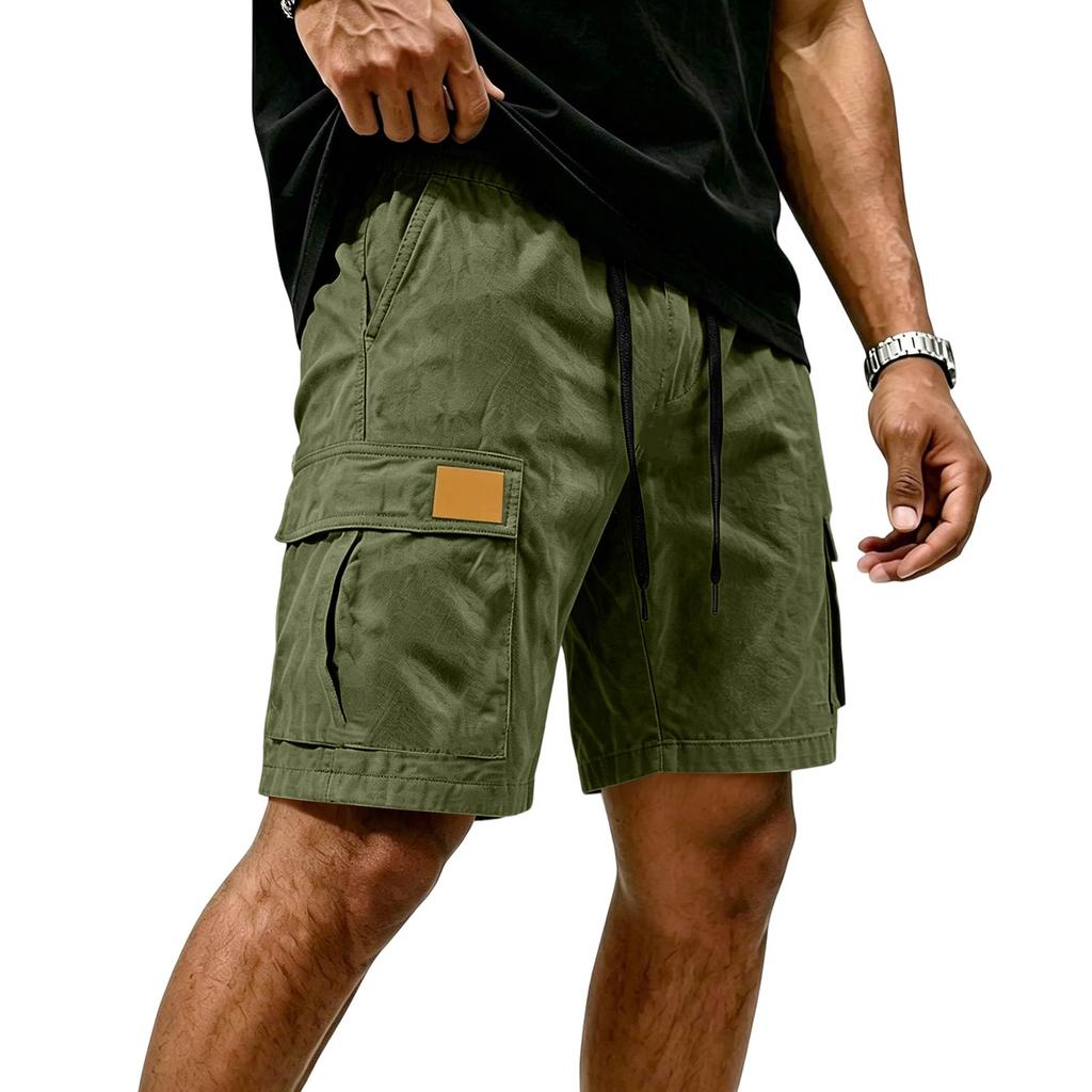 Herren Sommer Outdoor Cargoshorts Mehrere Taschen Wandern Lässig Arbeitsshorts Leichtes Atmungsaktives Material Kordelzug Taille