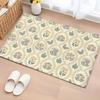 Vintage Botanical Door Mat Pink Flower Pattern Entrance Rug Retro Plant Arch Indoor Welcome Mat Soft Non-Slip Home Hallway Decor