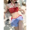 New split swimsuit female sexy sweet girl bikini hottie senior sense neck source