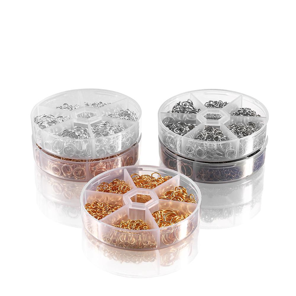 6 przegródek/pudełko Mieszane kolory Otwierane kółka łącznikowe DIY Do kolczyków Naszyjnika Bransoletki Materiały do wyrobu biżuterii