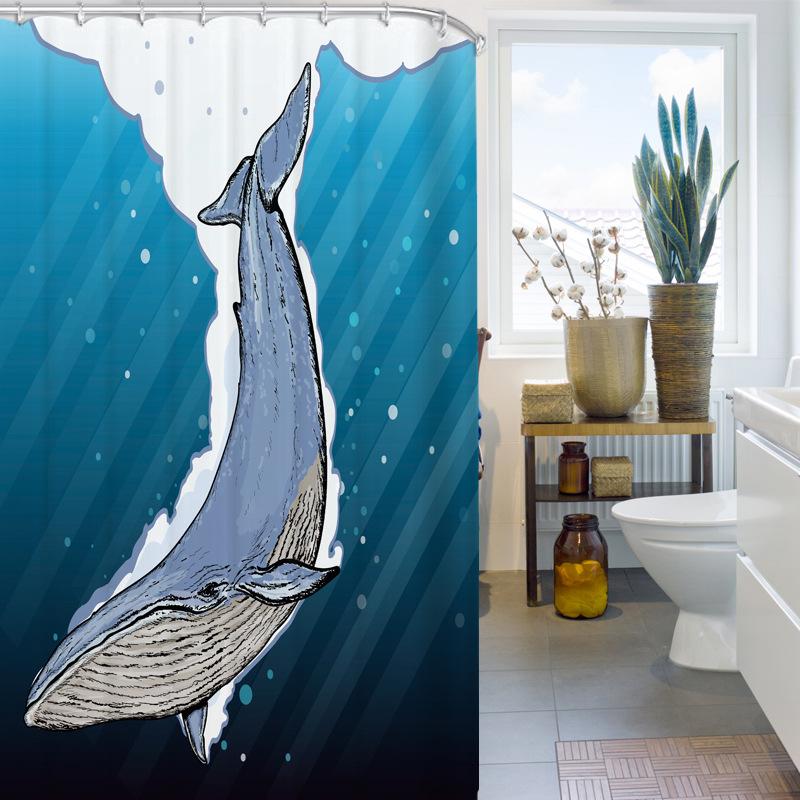 Bathroom Thickened Waterproof Curtain Mildew Proof Shower Curtain Shower Partition Curtain Shower Curtain Bathroom Curtain Free Perforation