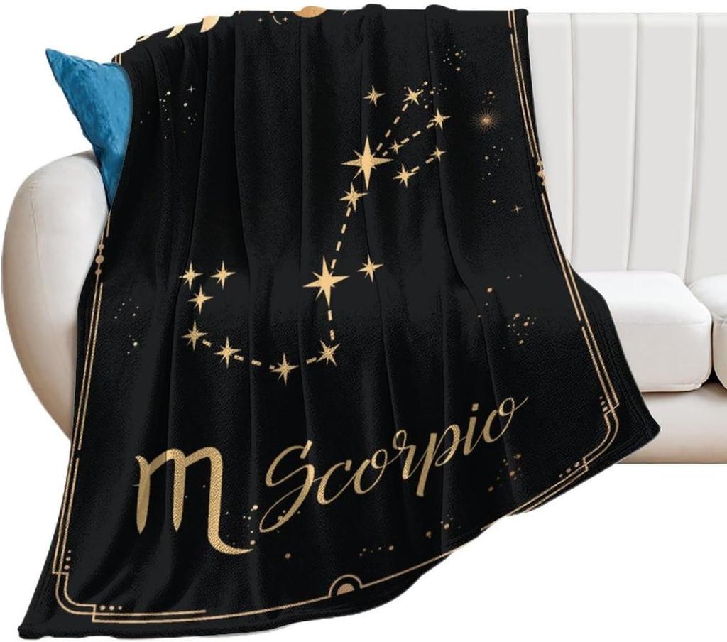 Twelve Zodiac Signs Patterns Printed Blanket for Sofa Bed Travel Camping Living Room Conditioning Blanket for All Seasons Gifts