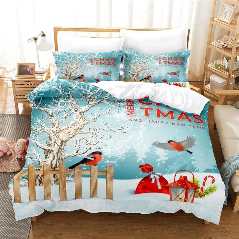 Set di biancheria da letto Merry Christmas Set copripiumino per bambini Copripiumino alla moda Copripiumino per bambini e bambine Copripiumino natalizio Set di biancheria da letto