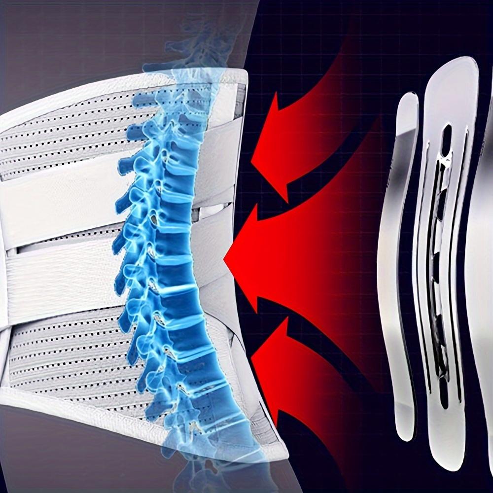 Ortezę pleców na ból lędźwiowy–Stalowe wsparcie z regulowaną kompresją, Pas podtrzymujący lędźwie dla mężczyzn i kobiet, Oddychająca orteza lędźwiowa z