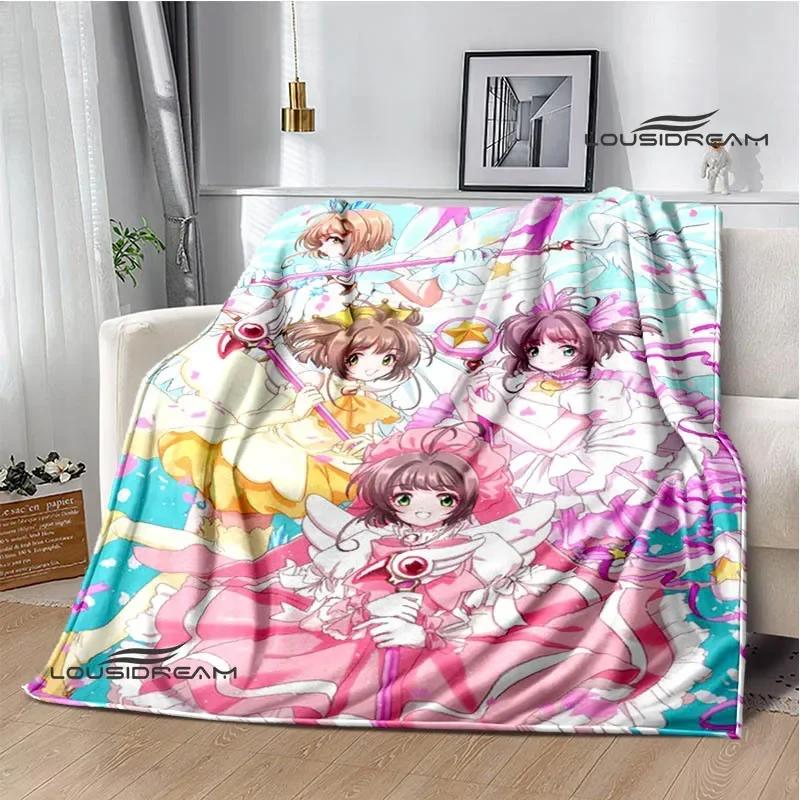 Card Captor Sakura Cartoon Printed Blankets Flannel Soft Cozy Blankets Sofa Bed Blanket Travel Blanket Bedding Birthday Gift