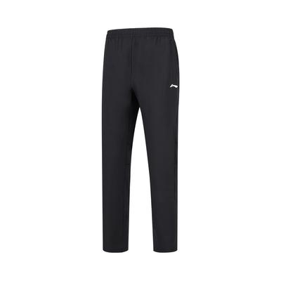 Li Ning Solid Color Mid Waist Straight Leg Knitted Sports Pants Men Bottoms Black AKYU457-1