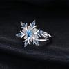 Flower Jewelry, Versatile Zircon Light Blue Ring For Women