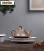 190ml Yixing Purple Clay Teapots Handmade Stone Scoop Pot Raw Ore Green Section Mud Tea Maker Kettle With Strainer Zisha Tea Set