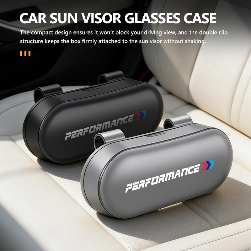 AAAQN1 Car Sun Visor Sunglasses Holder Box Anti Scratch Protection Case For BMW Performance Alpina iX7 X1 X2 M3 M6 X3 X4 X5 X6 E62