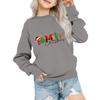 Kids' Fashion Loose-Fit Casual Long-Sleeve Christmas Print Oversized Crewneck Sweatshirt