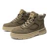 Men's High Top Leather Shoes Work Yellow Boots Thick Bottom Casual Boots Fashion Outdoor Hiking Shoes Mens Boots