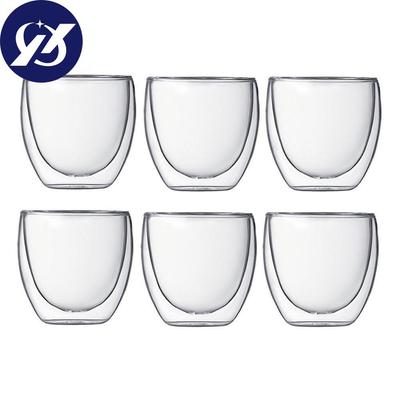 Tazza da tè espresso in vetro a doppia parete con isolamento termico