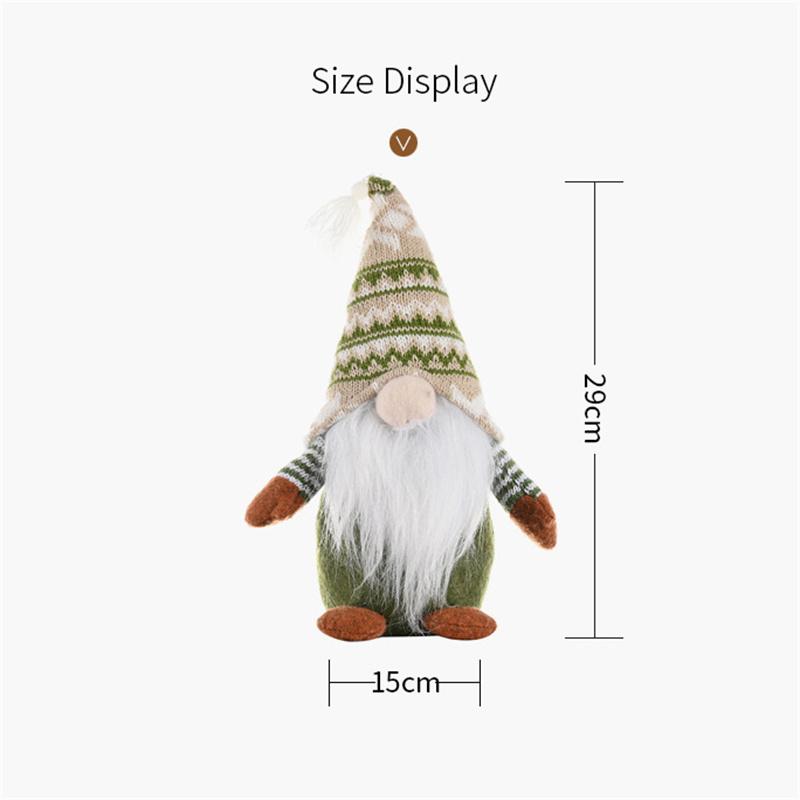 Christmas Faceless Doll Knitted Green Gnome Doll Figurine Merry Christmas Decorations Family Santa Claus Ornament Surprise Gift