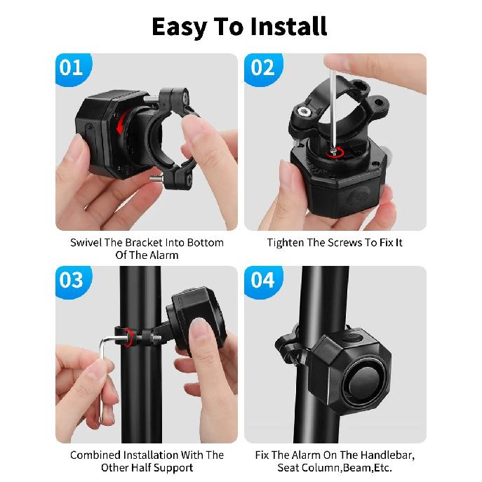 Wsdcam Vibration Motorcycle Alarm Waterproof Bicycle Burglar Alarm with Remote Control Anti Lost Security Sensor