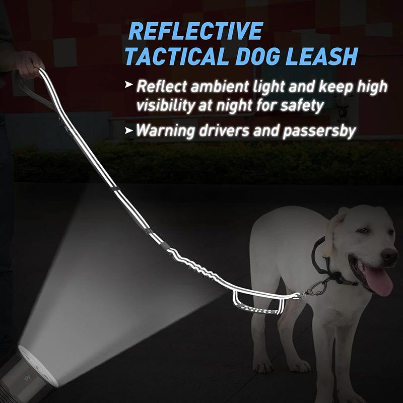 Pet Dog Leash Medium and Large Dog Tactical Safety Leash Frog Buckle Hasp Reflective Explosion-proof Dog Leash