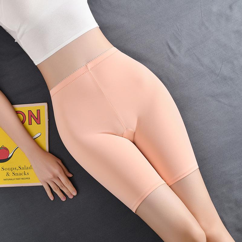 Plus Size Women's Summer Ice Silk Breathable Traceless Anti Slip High Waist Quarter Leggings