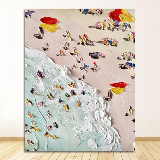 Seascape Knife Painting Oil Painting Poster The Picture On the Wall Pictures For Living Room  Canvas Painting Summer Beach